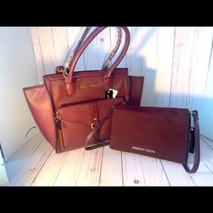 Christian Soriano Burgundy Briefcase bag , purse